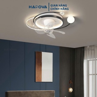 Quạt trần có đèn 5 cánh nhựa LED dải hành tinh 3 chế độ sáng HAPOVA CROSS 8020