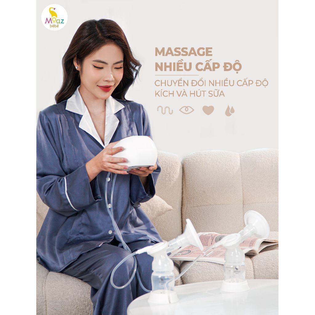 Máy Hút Sữa Điện Đôi cao cấp Moaz Moaz Bebe MB-090