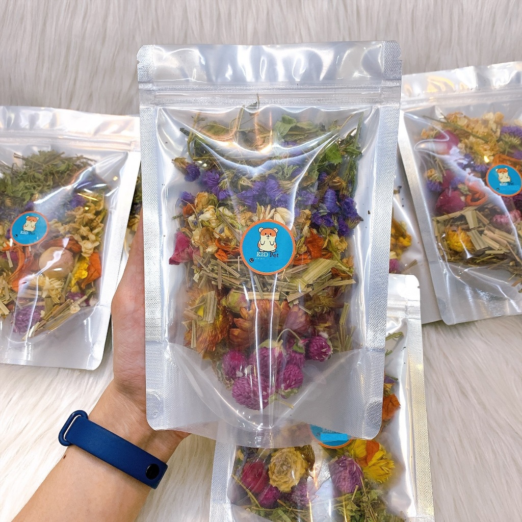 Hoa khử mùi, giải nhiệt, giảm stress, thức ăn, mix lót chuồng cho hamster, chuột lang, thỏ, sóc, chinchilla, gà Rutin