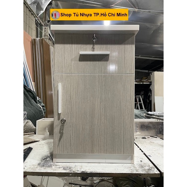 Tủ, Kệ Đầu Giường Nhựa Đài Loan Cao 68cm Ngang 42cm Sâu 42cm Màu Gỗ Sồi A031