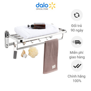 Giá treo khăn đa năng gắn tường nhà tắm inox 304 DALO kệ gắn tường để quần áo đồ dùng phòng tắm