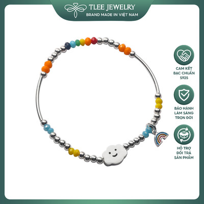 Lắc tay nữ TLEE, lắc tay bi đám mây smile mix cầu vòng xinh xắn TLEE JEWELRY LT0196
