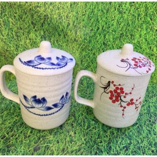Cốc dáng trụ 450ml Bát Tràng, cốc uống trà, uống nước chuẩn gốm sứ Bát Tràng
