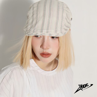 (Có sẵn) AOE STUDIO - Mũ nồi Beret Y2K cao cấp chất nón kaki kẻ sọc trắng phong cách Hàn Quốc dành cho nữ