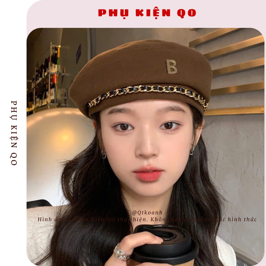 Mũ Nồi Len, Mũ Beret Phong Cách Hàn Quốc Thời Trang Thu Đông Cá Tính Cho Nữ BRT05