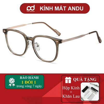 Gọng kính cận thời trang nam nữ ANDU EYEWEAR dáng vuông bo tròn chống tia UV chất liệu nhựa - 9533