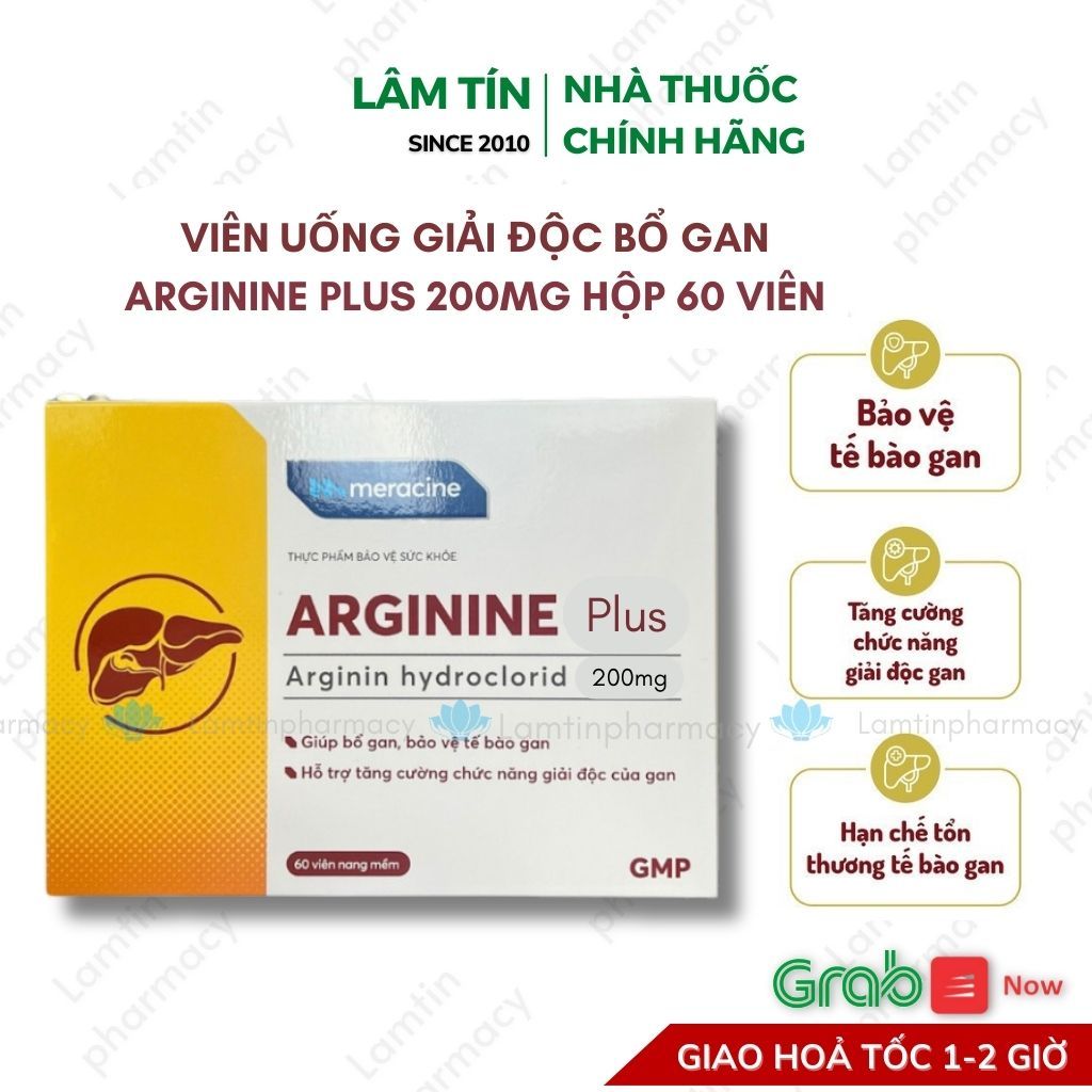 ✅(Chính Hãng)  Arginine plus Bổ gan cho người dùng b.ia rượu men gan cao hộp ( 60 viên )