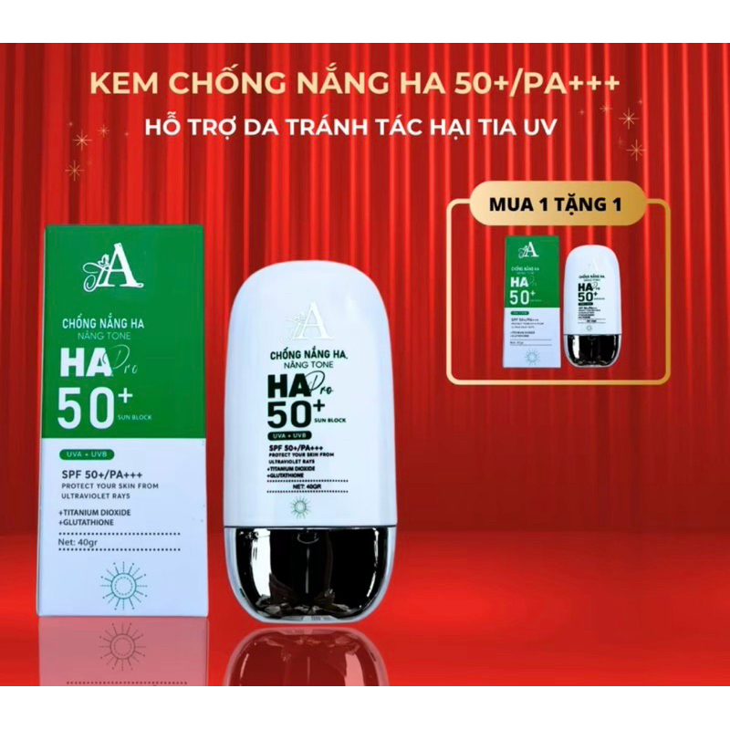 Kem Chống nắng nâng tone HA 50+/PA+++ phổ rộng dùng cho mọi loại da