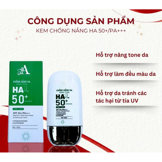 Kem Chống nắng nâng tone HA 50+/PA+++ phổ rộng dùng cho mọi loại da
