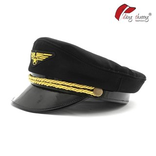 Mũ nón phi công hàng không thời trang cao cấp màu trắng và đen