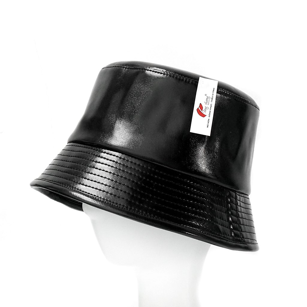 [HÀNG CÓ SẴN] [SHIP HỎA TỐC] Mũ nón bucket da đen bóng/ mờ cao cấp