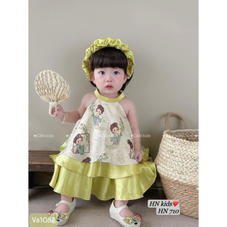 váy xốp cổ yếm cho bé gái