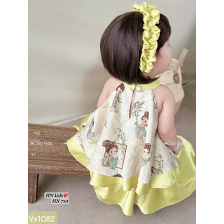 váy xốp cổ yếm cho bé gái