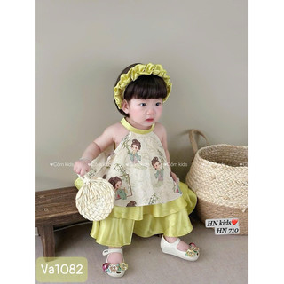váy xốp cổ yếm cho bé gái