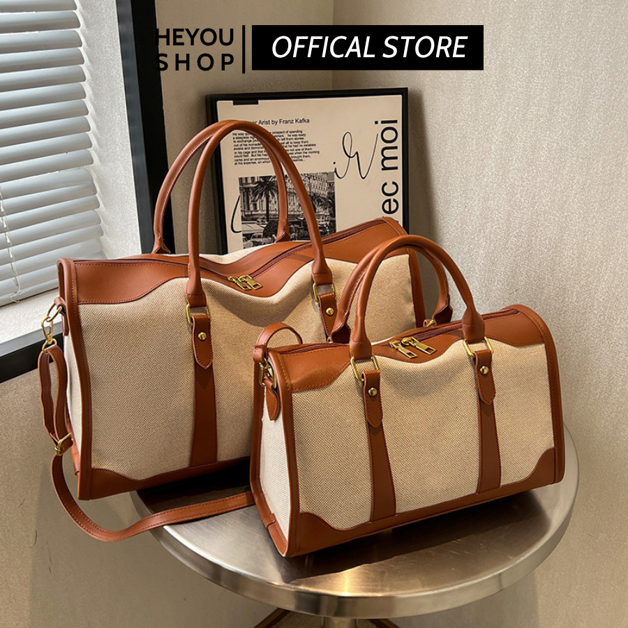 Túi du lịch đựng đồ đi du lịch, túi xách du lịch cỡ lớn, túi trống du lịch phong cách Retro Bag02