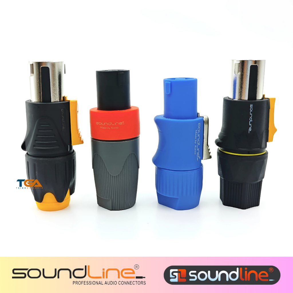 Giắc loa sân khấu, jack loa neutric speakon hãng Soundline, chân kim đồng. ( Giá 1c )