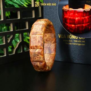 Vòng tay gỗ Nu Huyết Long bản Vát cạnh thấu quang chìm nước - Lách vuông thơm, vân đẹp cho Nam Nữ | Thiên Mộc Bảo