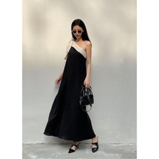  Đầm linen tưng Helen Dress cổ chéo phối nơ độc đáo phong cách thời trang thanh lịch nữ tính tinh tế - REN STUDIO 