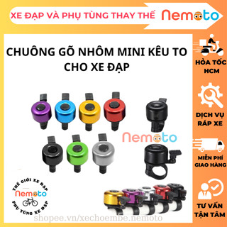 Chuông xe đạp nhôm mini kêu to gắn mọi xe đạp - nhiều màu