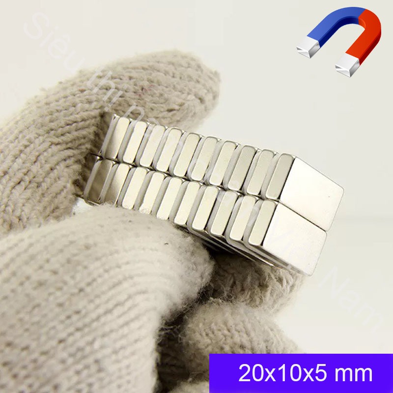 (5 viên ) Nam châm  trắng đất hiếm 20x10x5mm