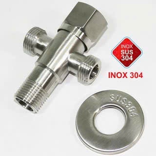 Van T cầu ,Giảm áp Chia Bồn Cầu Inox SUS 304,Van T Chia Nước Cho Vòi Xịt Vệ Sinh Và Bồn Cầu inox