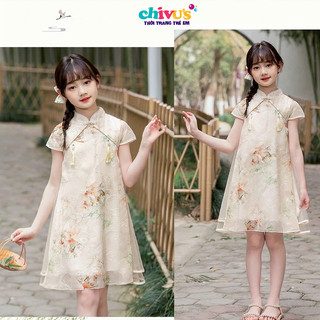 Set trung hoa bé gái, set váy cổ tàu 2 lớp cho bé gái diện trung thu đi học đi chơi đều đẹp đủ size từ 10-30kg