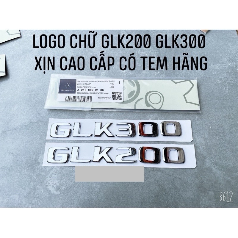 LOGO CHỮ GLK 200 GLK 300 XỊN CAO CẤP GIÁ RẺ CÓ TEM HÃNG
