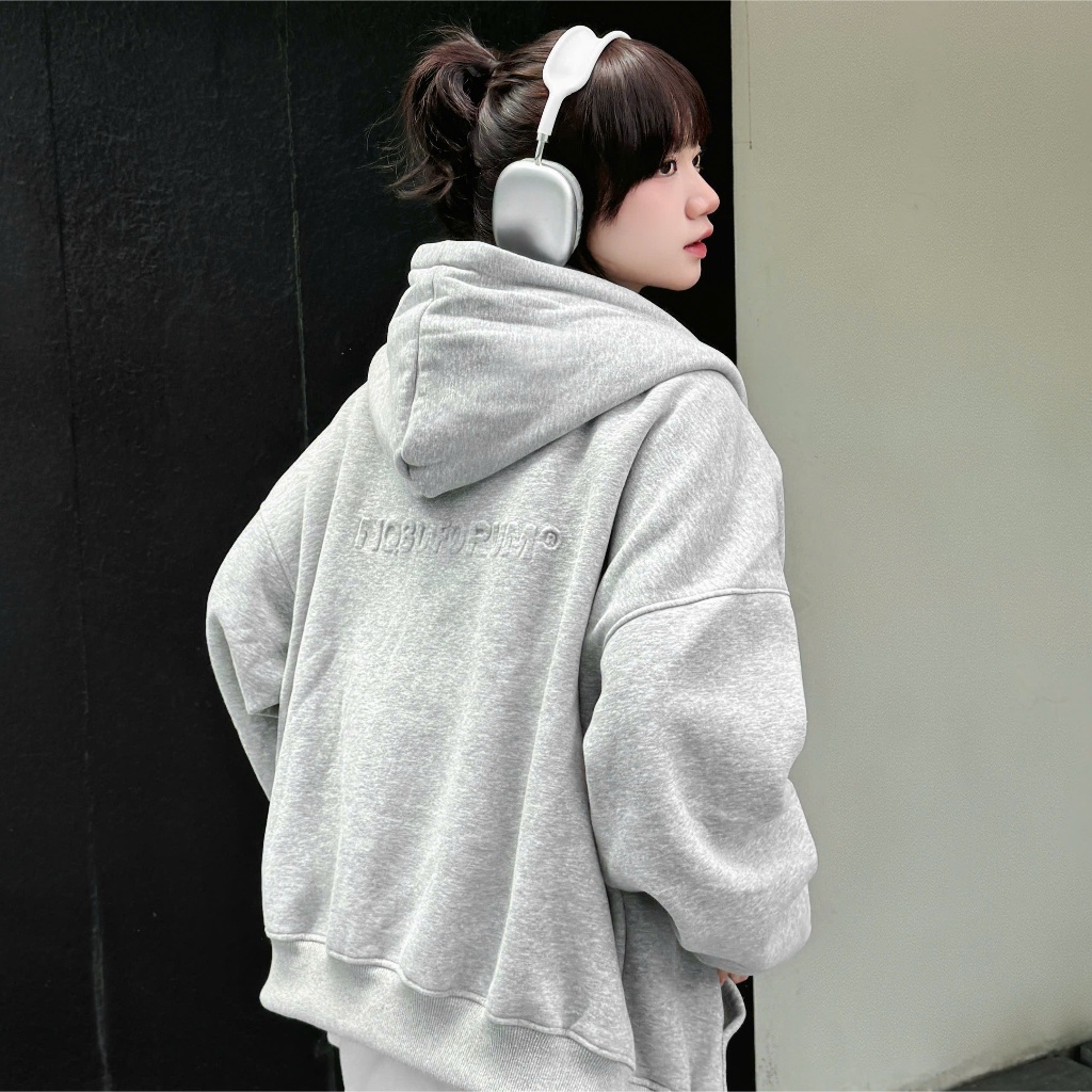 Áo Khoác Hoodie Zip Nỉ Cotton Dập Nổi NQ30 FORUM Form Boxy Nam Nữ Unisex | BigBuy360 - bigbuy360.vn