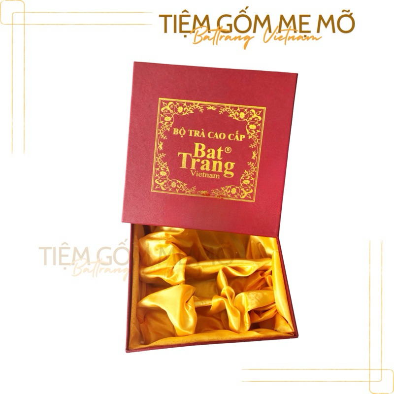 Hộp si lót lụa đỏ 🎁 Hộp đựng ấm chén quà tặng