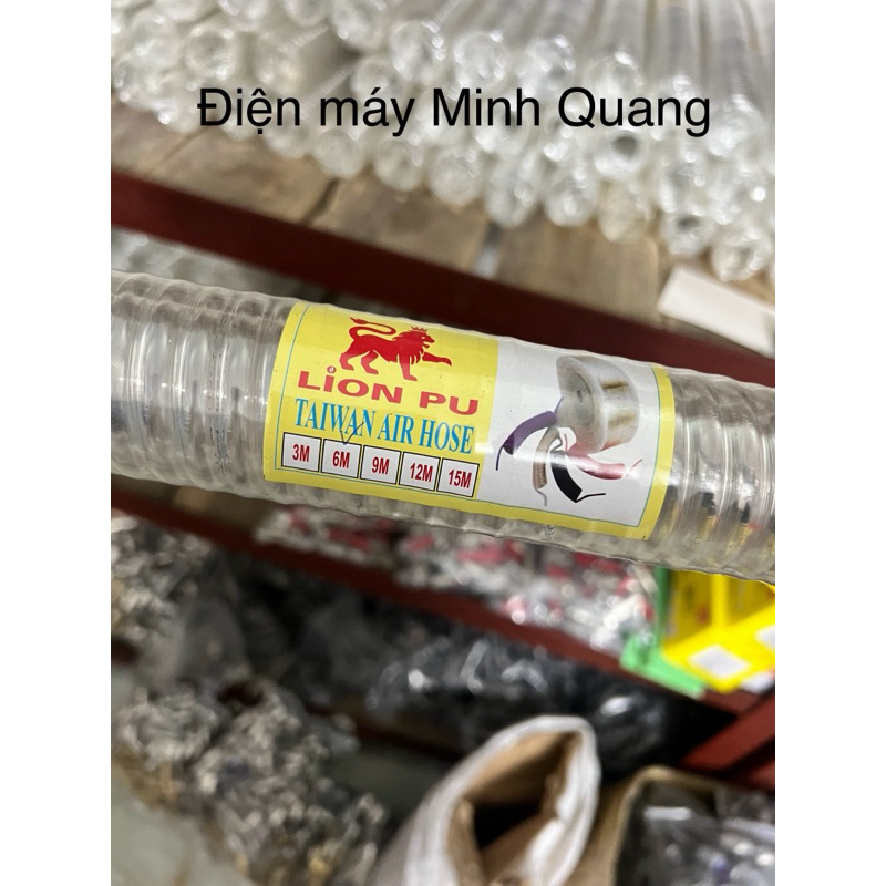 Dây dẫn hơi xịn PU phi 8 dài từ 6m - 15m kèm khớp nối