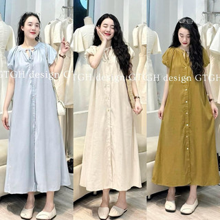 Váy xuông QC L1 mềm mát chất linen dáng dài tiểu thư