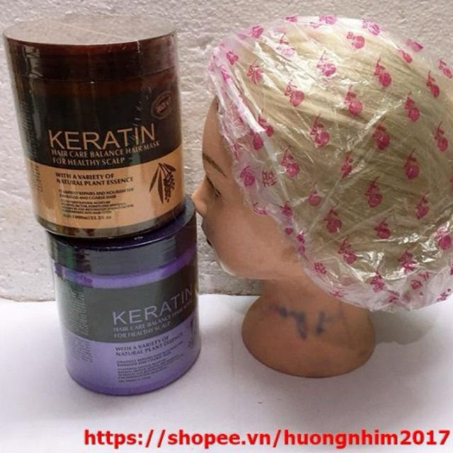(Tặng mũ trùm đầu) Kem hấp ủ tóc Keratin 1000ml