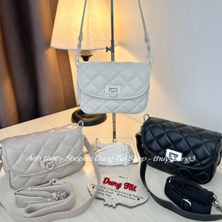 Túi nữ đeo chéo + kẹp nách size 20 kiểu dáng trần trám form vuông khóa nhọn CK-80782260 full màu