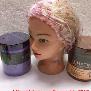 (Tặng mũ trùm đầu) Kem hấp ủ tóc Keratin 1000ml