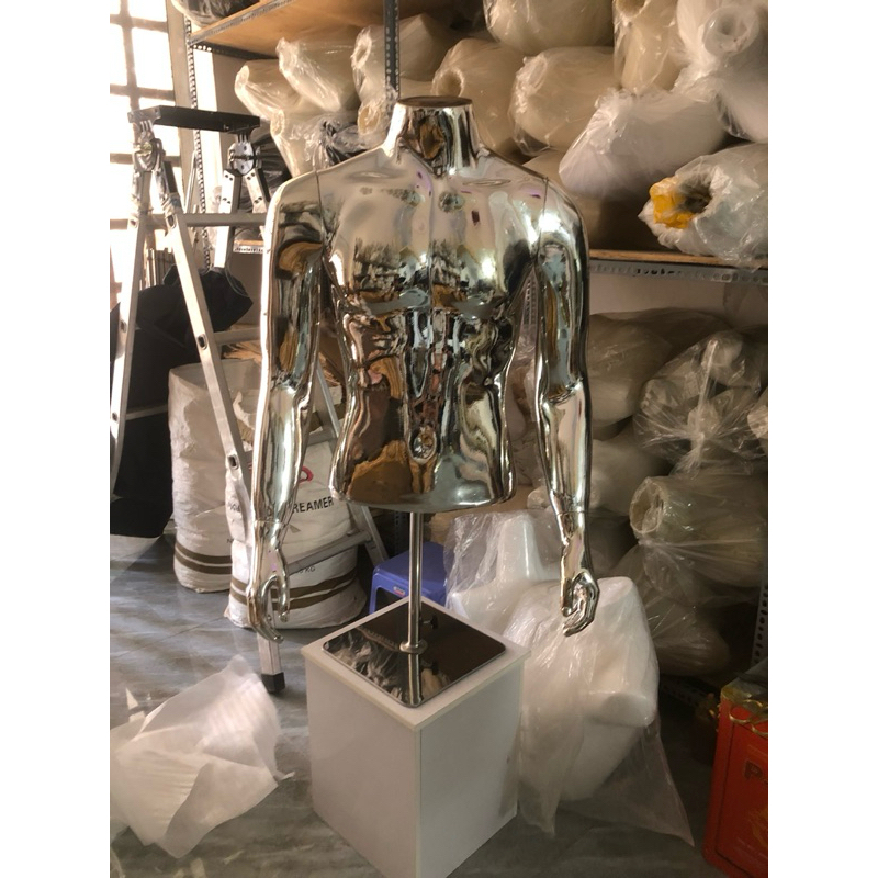 Manocanh bán thân nam xi crom bạc