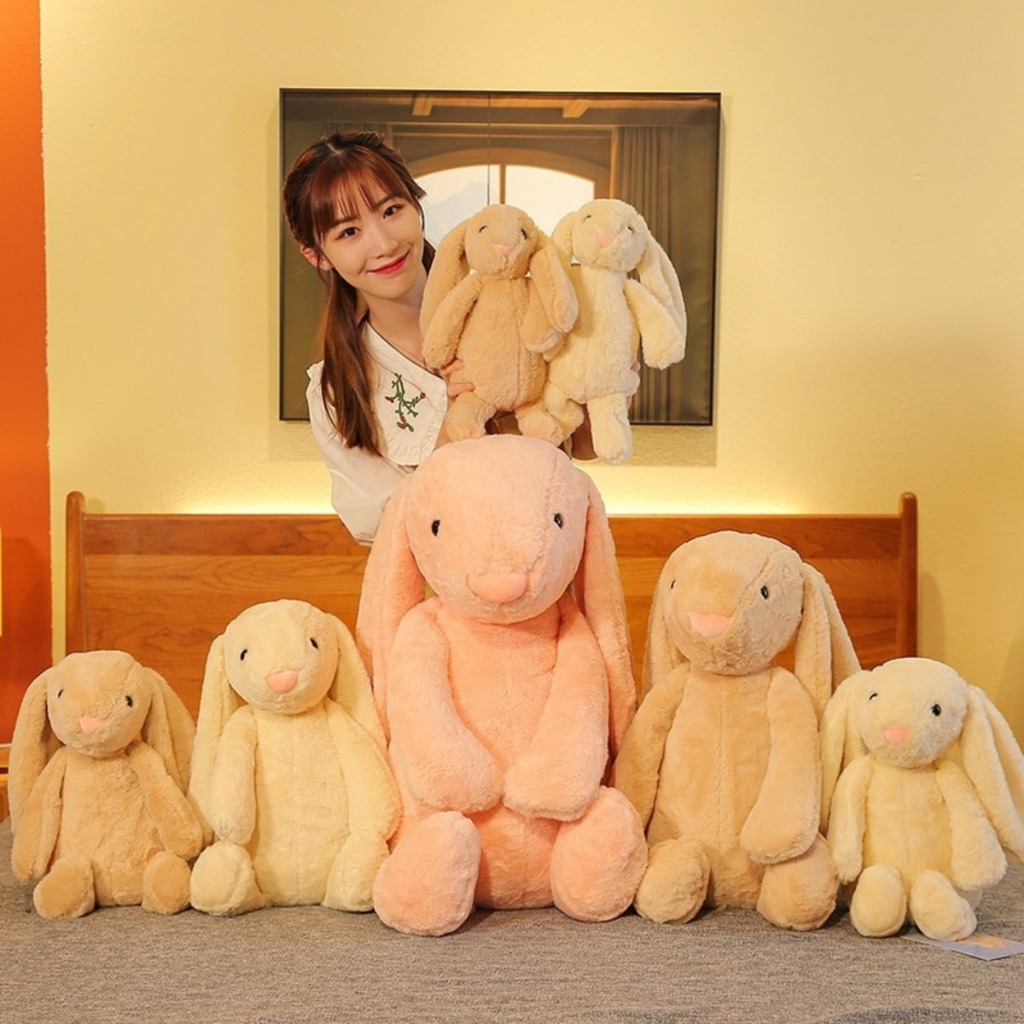 Gấu bông Jelly Cat thỏ tai dài bunny size to 80cm-70cm và 35-45-60cm, thỏ trắng Jelly Cat nhồi bông 
