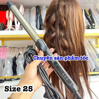 ✅Máy uốn tóc Pro size lớn 38mm xoay trục cao cấp chính hãng 5 mức nhiệt độ 140-220°C đèn LED hiển thị khóa xoay 360°