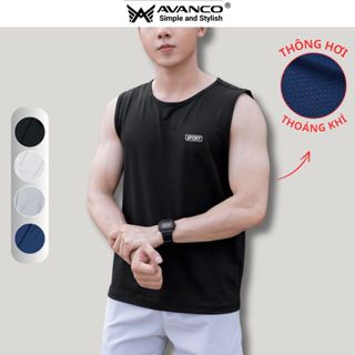 Áo ba lỗ nam thun lạnh lưới thông hơi thể thao, thấm hút và thoáng mát gấp 2 lần, mẫu mới AV AVANCO