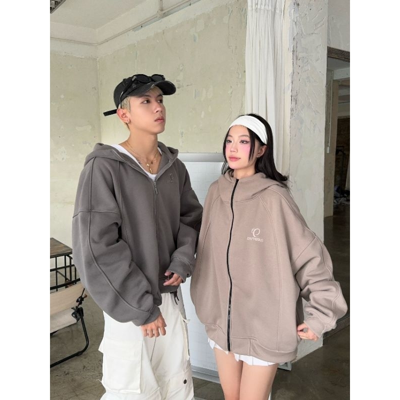 Áo Hoodie zip Nỉ Kéo Cổ Cao YC1996 - áo khoác dây kéo cổ cao thêu ngực | BigBuy360 - bigbuy360.vn