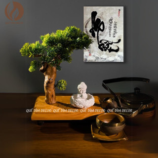 Bonsai Tiểu cảnh mini tượng phật decor bàn làm việc hoặc tặng quà trang trí bàn trà , bàn học - Quế Tâm Gia Lai