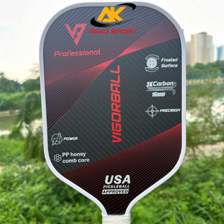 Vợt Pickleball T700 chính hãng VIGORBALL carbon 16mm mặt vợt vải tre nhám đạt chứng nhận USAP của Hoa Kỳ