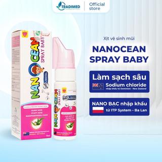 Dung dịch xịt mũi Nano Cean Spray Baby 75ml - Tradimed Pharma, Vệ Sinh, Làm Sạch Mũi Cho Bé