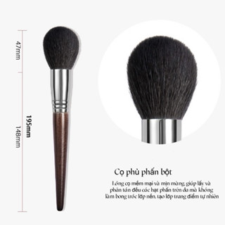 Cọ trang điểm phủ phấn bột GUVIET với chất lông tự nhiên mềm mại, thân gỗ cứng cáp vào chắc chắn
