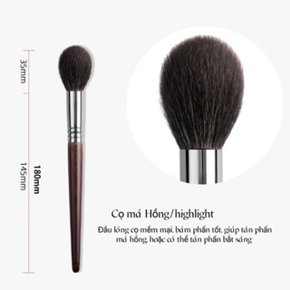 Cọ trang điểm tán phấn má hồng/bắt sáng GUVIET chất lông tự nhiên mềm mại, thân gỗ chắc chắn