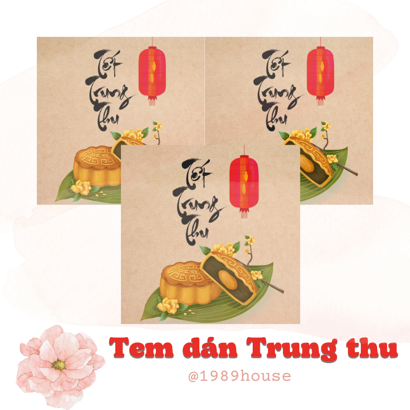 48 Tem KRAFT dán Tết Trung Thu/ Mid-Autumn Festival dán hộp quà/ lon pet/ chai lọ / túi (in size the