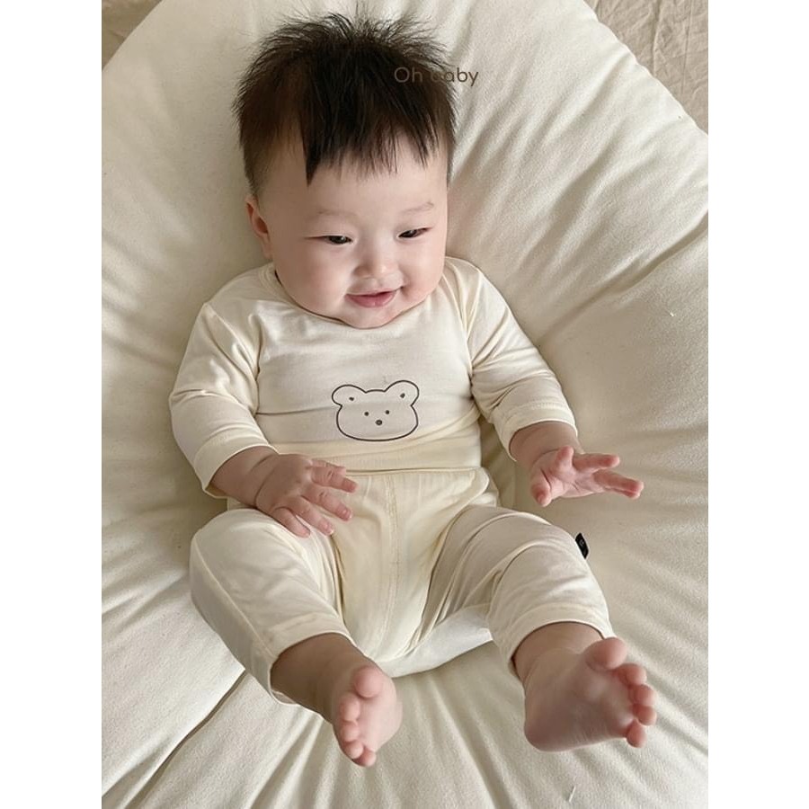 (MS24)Bộ dài tay peptit hình gấu siêu dễ thương cho bé trai/bé gái