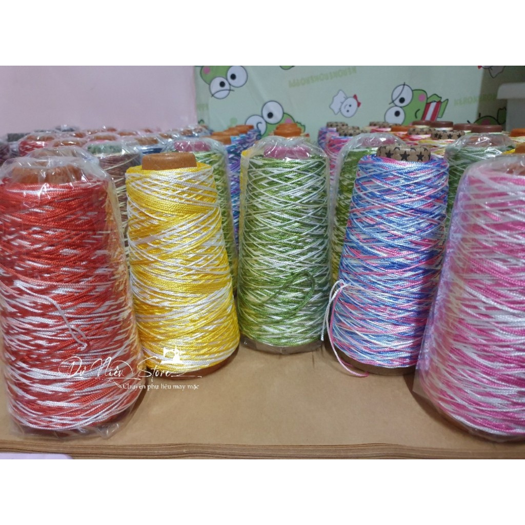 Dây chỉ dù 1mm màu loang ống 200gr đã trừ lõi.