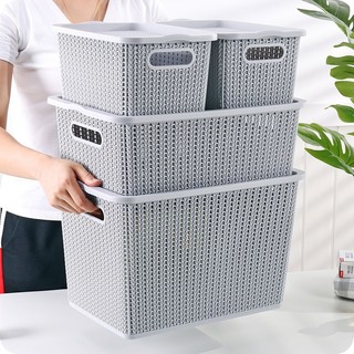 Rổ đựng đồ có nắp kiểu Hàn Quốc I Giỏ nhựa đa năng đựng đồ nhiều kích cỡ