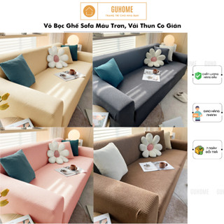 Vỏ Bọc Ghế Sofa Vải Nhung Vân, Bọc Sofa 1 / 2 / 3 / 4 Chỗ Ngồi, Sofa Chữ L Dày Dặn Co Giãn Chống Trượt