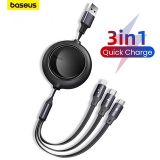 Dây sạc rút 3 đầu Baseus - cáp sạc 3 in 1 micro usb type c đa năng